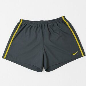 Nike Running Shorts Mens Size L Athletic Gym Training Gray Yellow Dri Fit